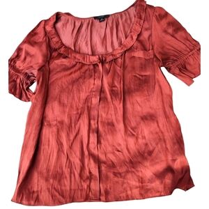 JCrew XS Rust Short sleeve Blouse